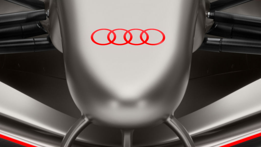 Close-up detail of the front of the Audi R26 Concept.
