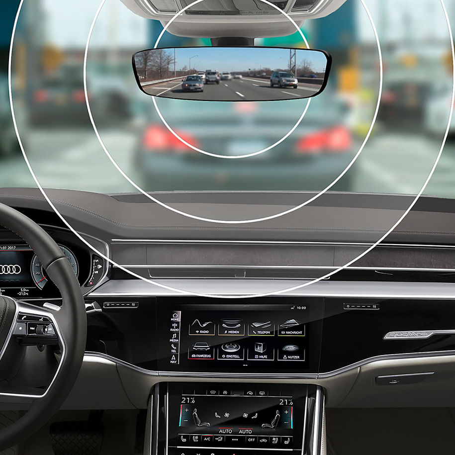 Close-up view of Audi virtual cockpit and MMI display
