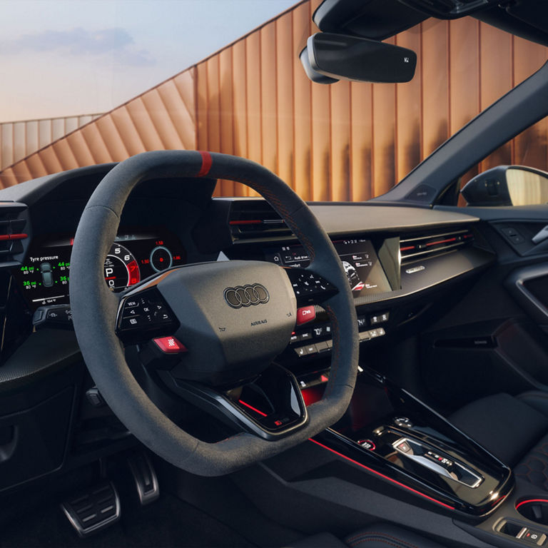 Interior view of the Audi RS 3. 