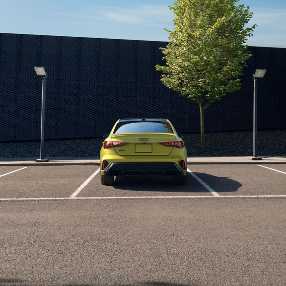 Rear view of the Audi S3.