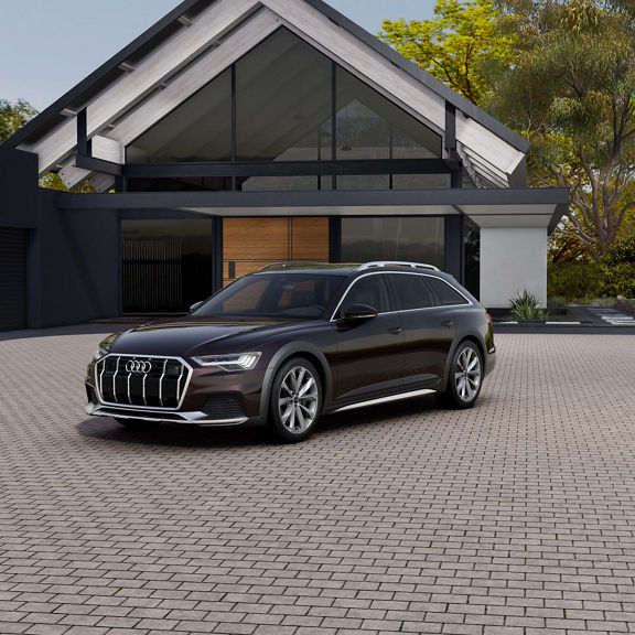 3/4 Side profile of the Audi A6 allroad® parked.