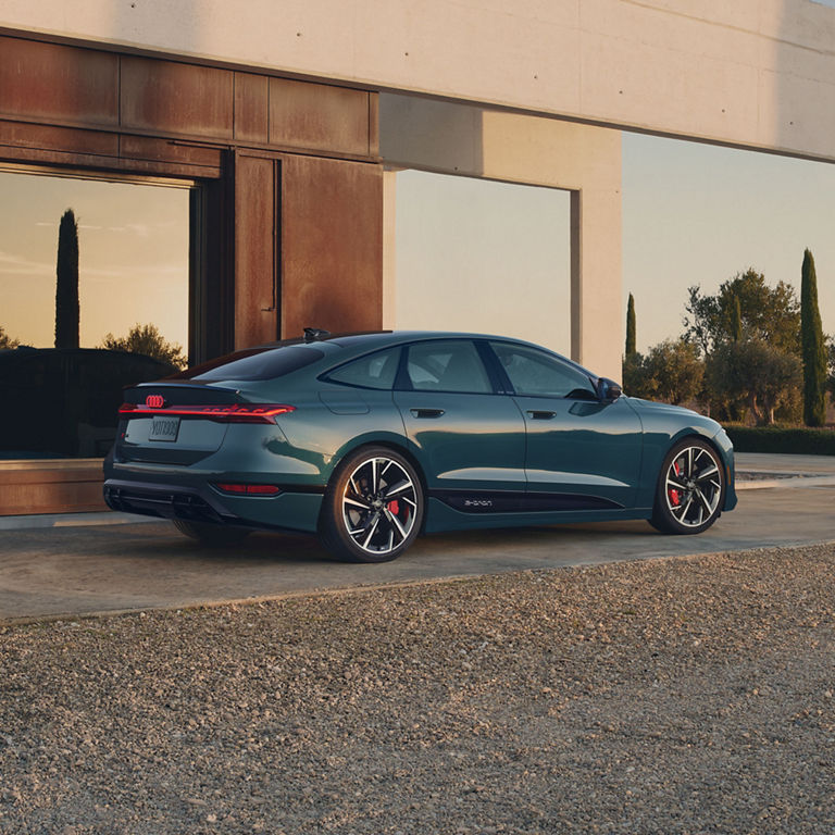 Side view of the Audi S6 Sportback e-tron parked.