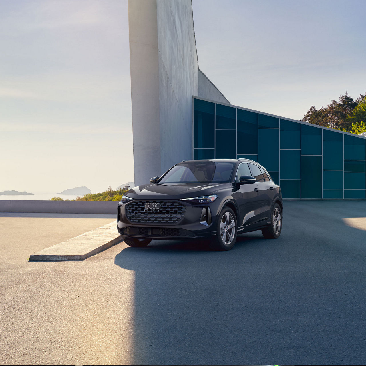 Side profile of the Audi Q6 e-tron.