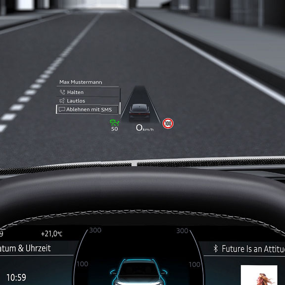 Head-up display in the Audi SQ5.