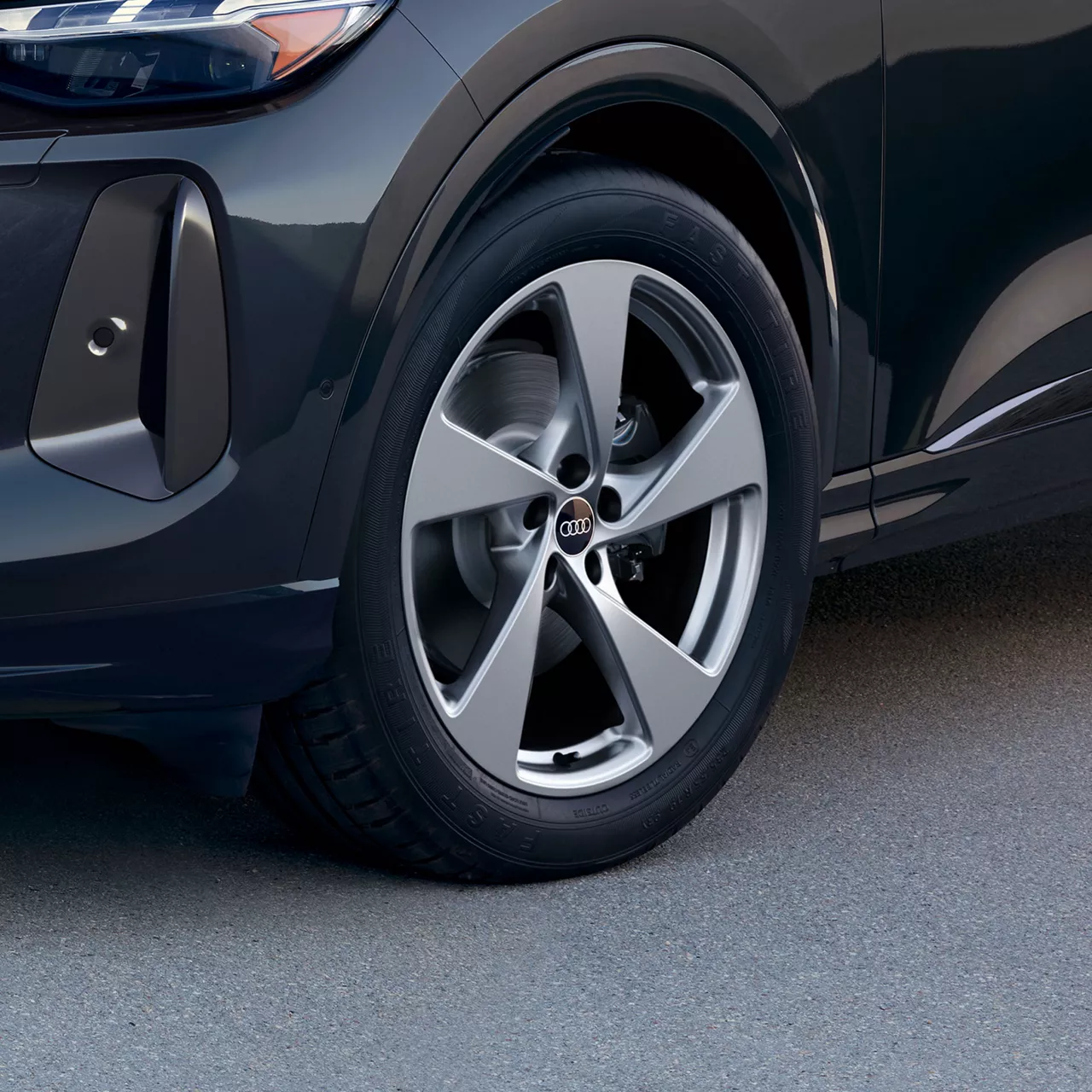 Close up of a tire at the Audi Tire Center.