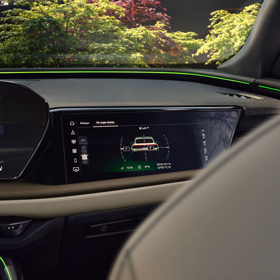 Close-up of the passenger display in the Audi Q5.