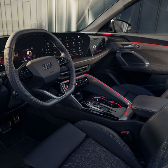 Close-up of the cabin interior in the Audi SQ5 Sportback.