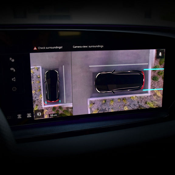 Demonstration of the top view camera feature.