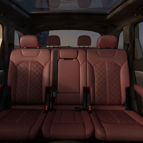 Close-up of the rear seats in the Audi SQ7. 