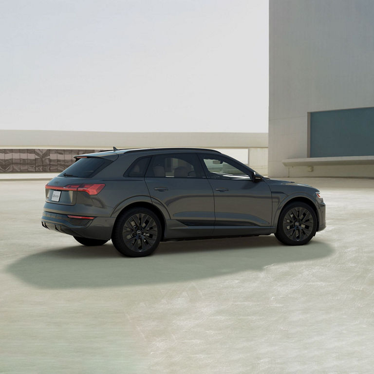 Three-quarter side view of the Audi Q8 e-tron®.