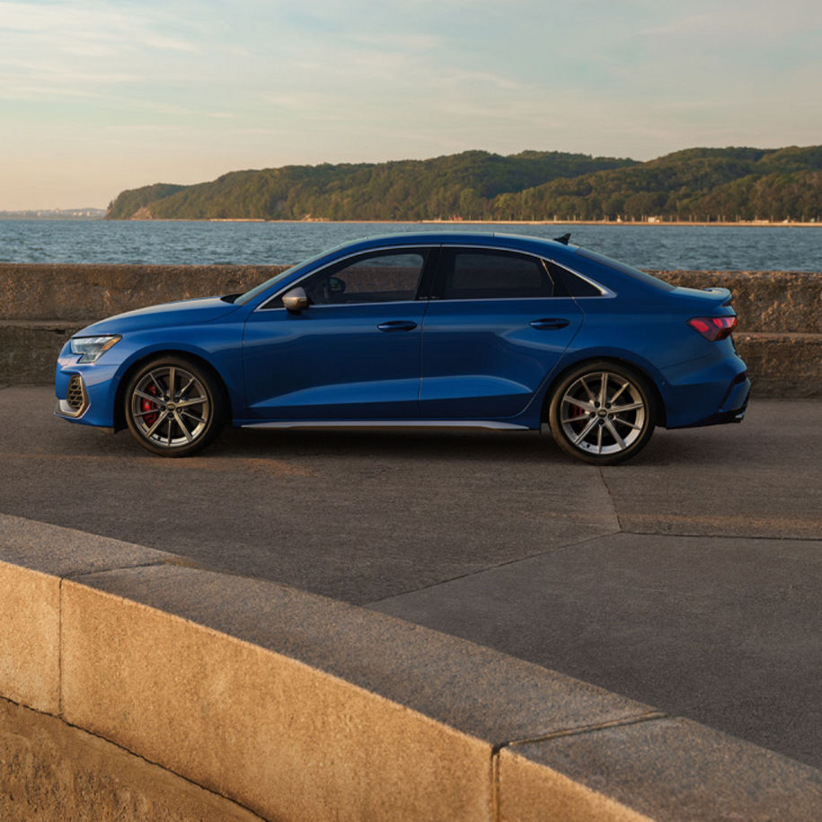 Rear profile of the Audi S3. 