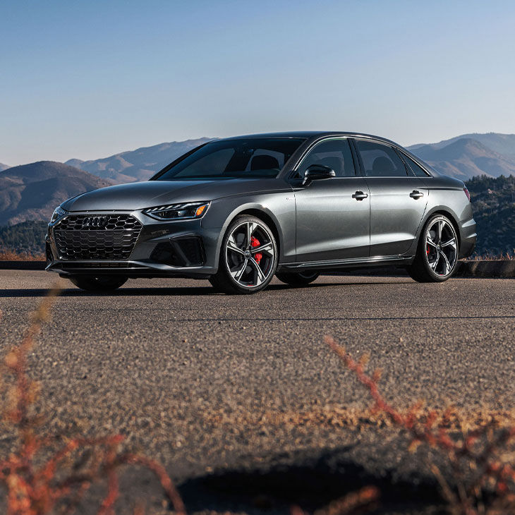 Side profile of the Audi A4 Sedan.