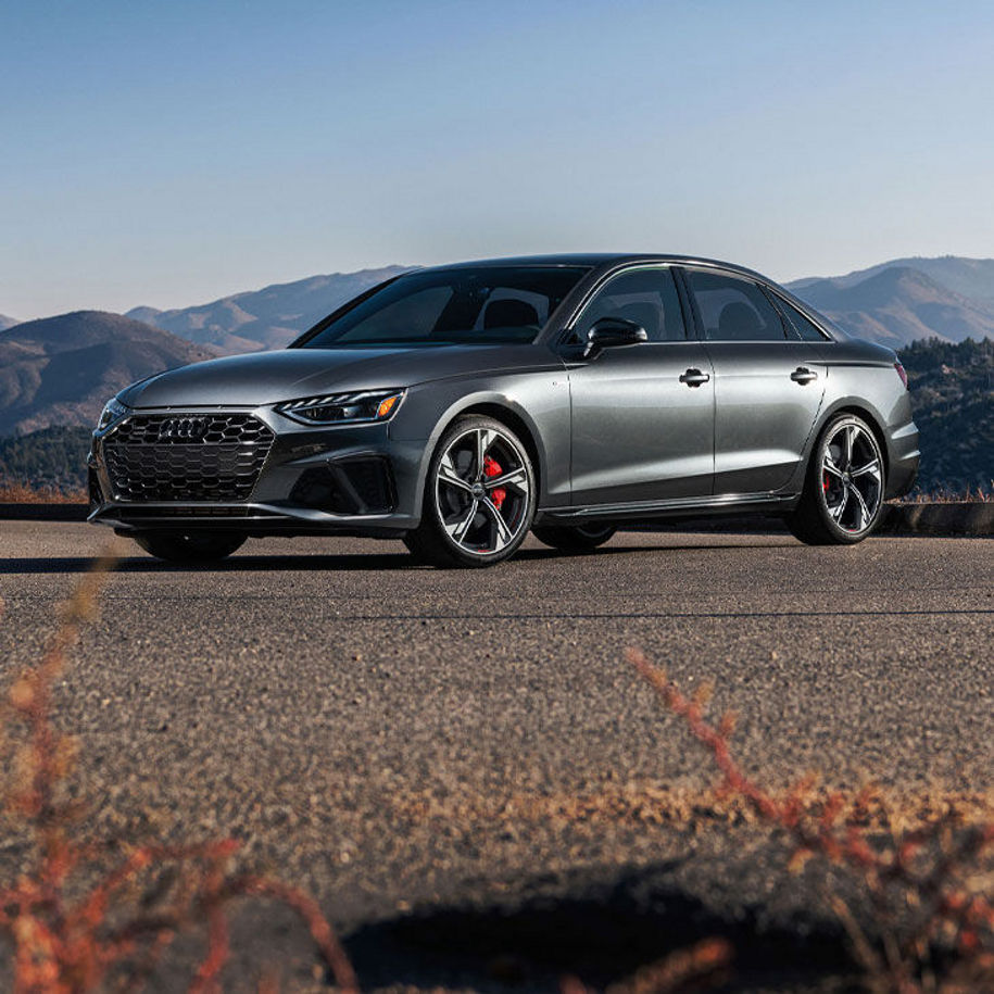 Side profile of the Audi A4 Sedan.