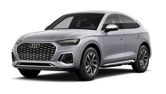 Vue de trois quarts avant de l'Audi Q5 Sportback.