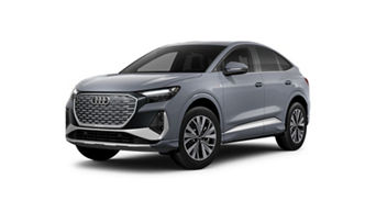 3/4 side view of the Audi Q4 e-tron Sportback. 