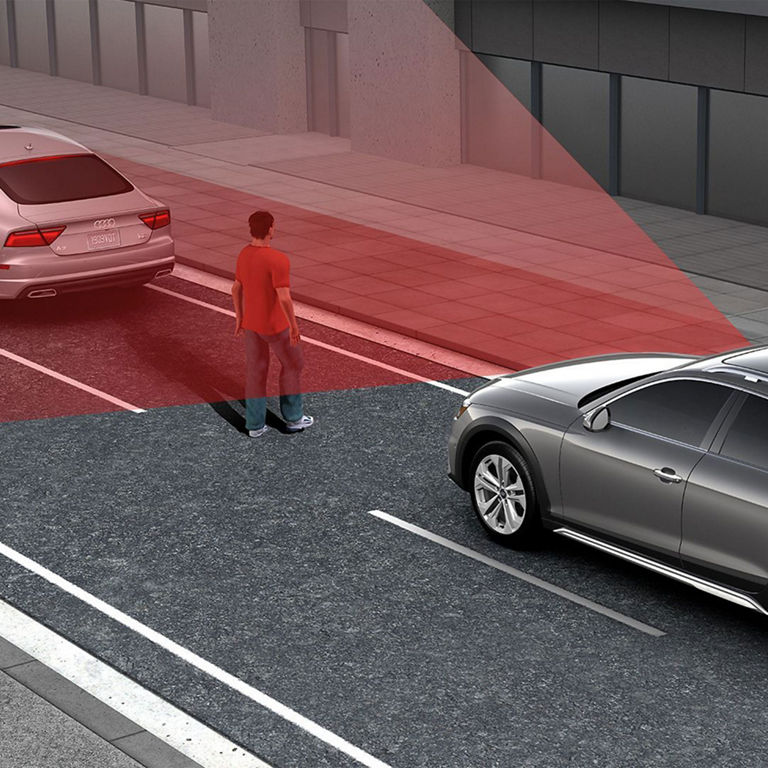 Demonstration of the pre-sense® front feature on the Audi A4 allroad®.