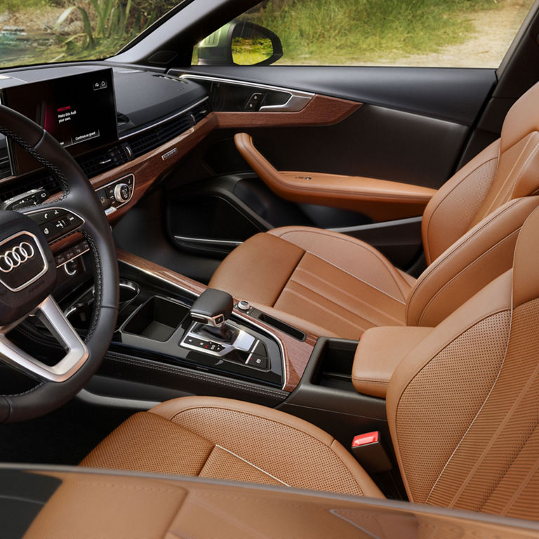 Close up of the available sport seats in the Audi A4 allroad. 