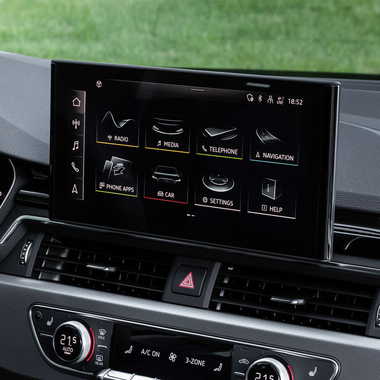 MMI touch display in the Audi A4 Sedan.