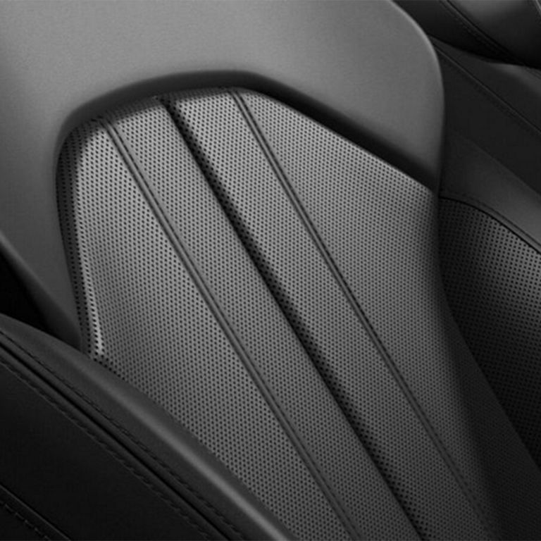 Close-up of the ventilated seats in the Audi A4 Sedan. 