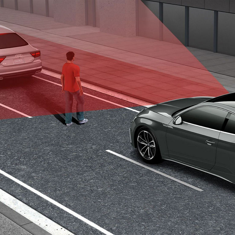 Demonstration of the Audi pre sense feature on the Audi RS5 Sportback.