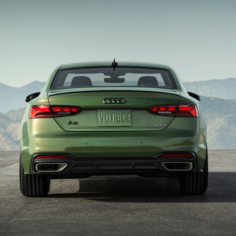 Rear view of the Audi A5 Coupe.