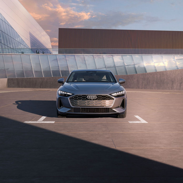 Front profile of the Audi A5 Coupe parked.