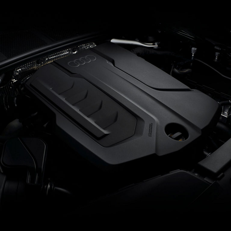 Close-up of the engine in the Audi A5.