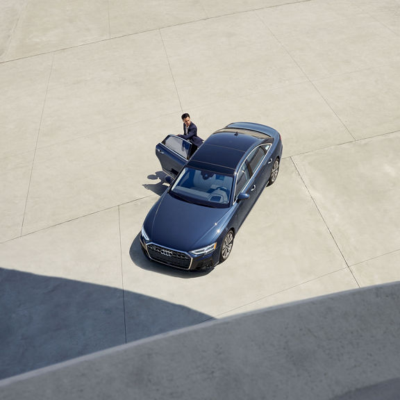 Aerial view of the Audi A8.