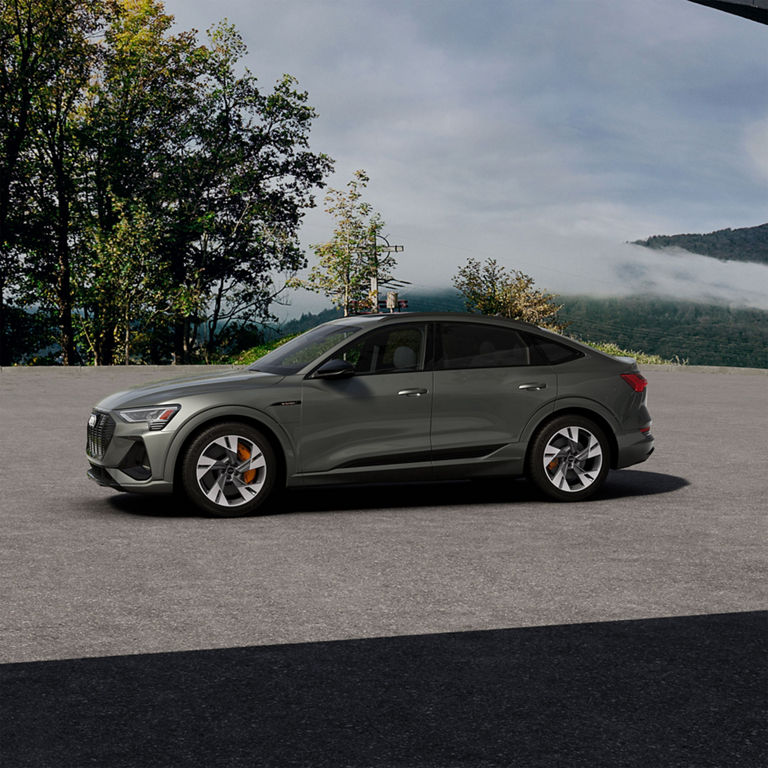 Side profile of the Audi e-tron Sportback.