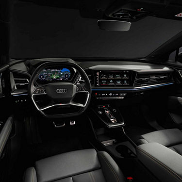 Interior shot of dashboard of the 2022 Audi Q4 e-tron®.