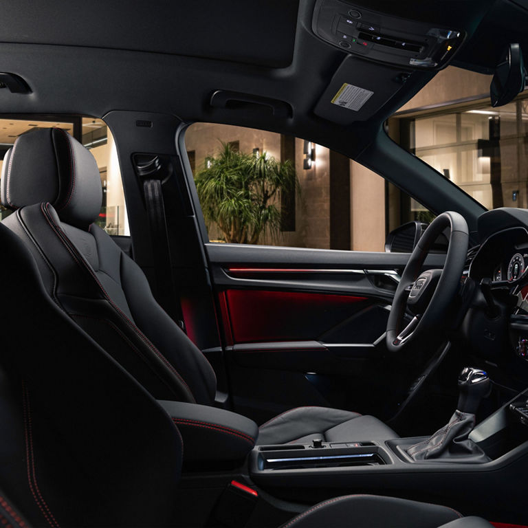 Close-up of the cabin interior in the Audi Q3.