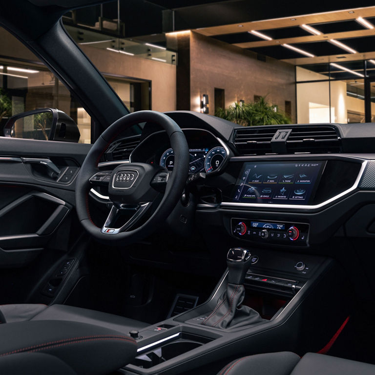 Interior view of the Audi Q3.