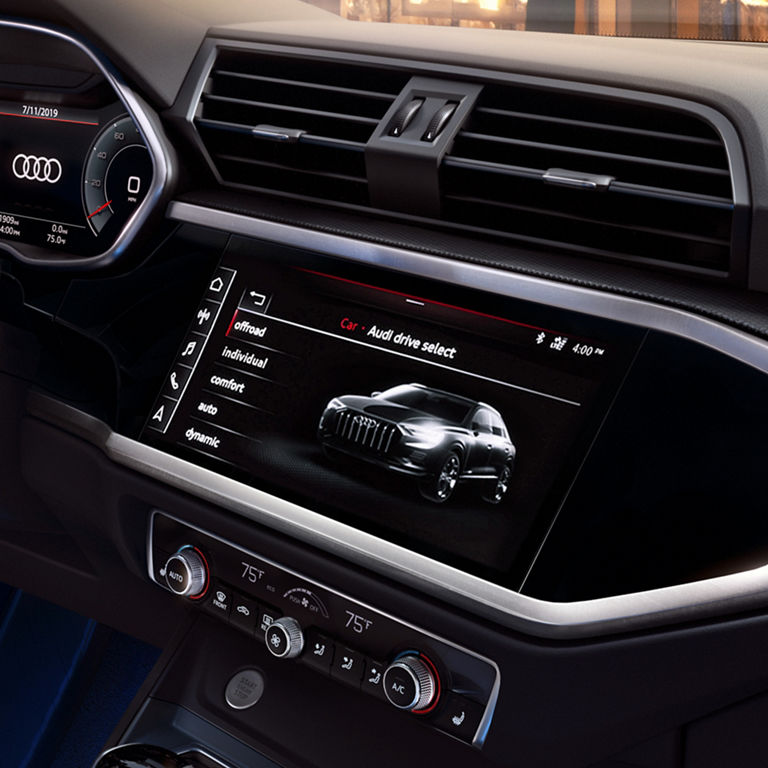 Close up of drive select interface on the MMI screen.