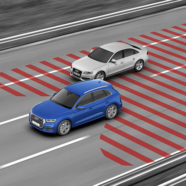 Demonstration of the Audi side assist feature on the Audi Q5. 