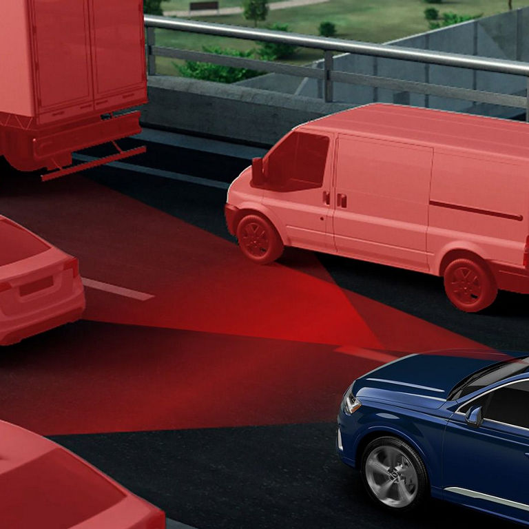 Demonstration of the adaptive cruise control system on the Audi Q7. 