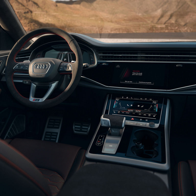 Close up of the MMI touch response system in the Audi RS Q8.