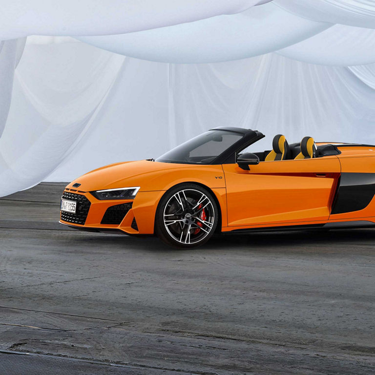 Profil latéral de l'Audi R8 Spyder.