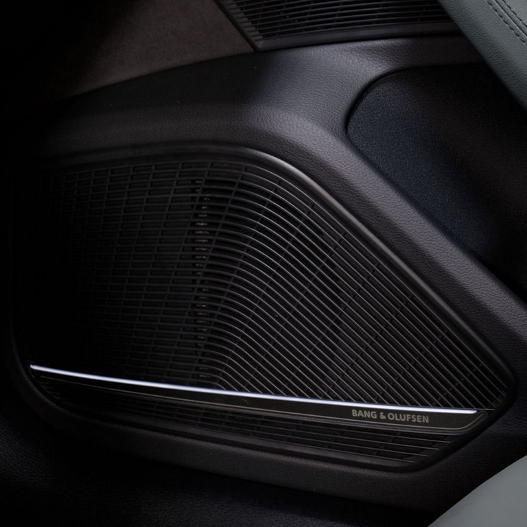 Close-up of the Bang & Olufsen speakers in the Audi RS 5 Sportback. 