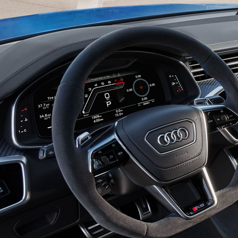 Close-up of the Audi virtual cockpit in the Audi RS 7.