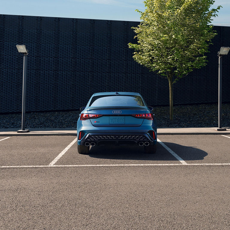 Rear view of the Audi S3.