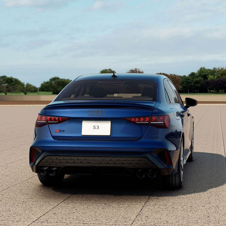 Rear view of the Audi S3.