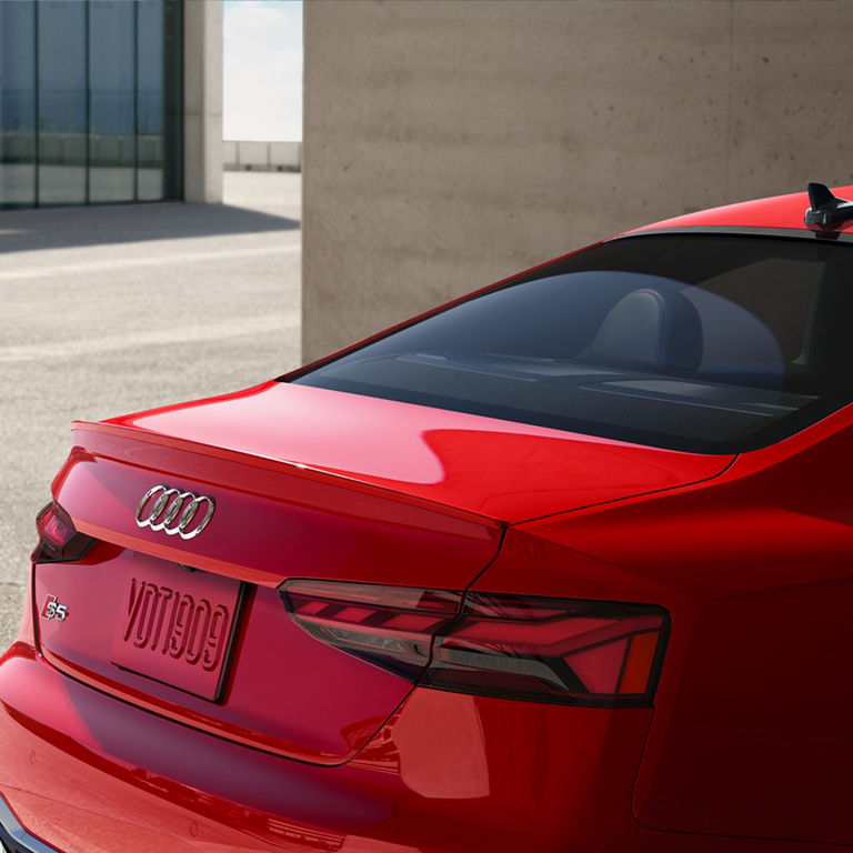 Close-up of the taillight on the Audi S5 Coupe.