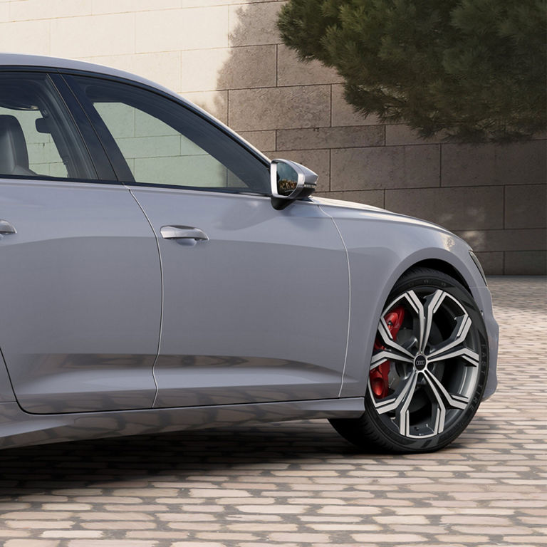 3/4 rear view of the Audi S6 Sedan.