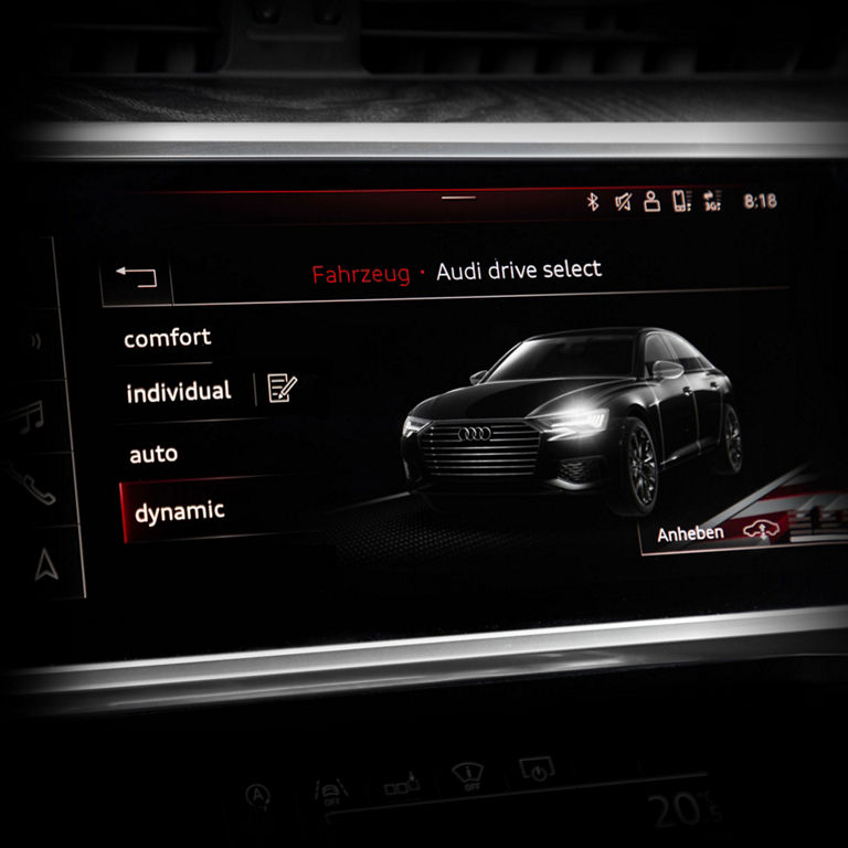 Audi drive select feature on the MMI display of the Audi SQ5. 