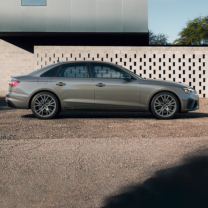 Side profile of the Audi S4 Sedan.