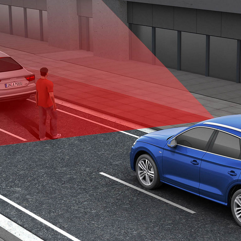 Démonstration du système Audi pre sense ville de l’Audi Q8. 