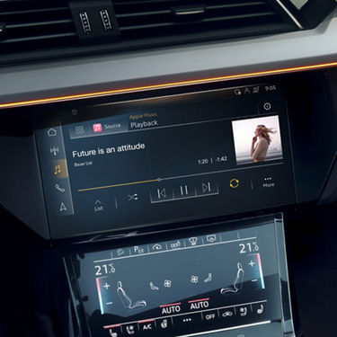 Audi MMI displaying the Apple Music feature.