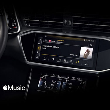 Audi MMI touch response displaying the Apple Music feature.