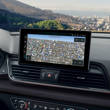 Audi MMI displaying the satellite imagery feature.