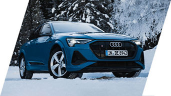 Front 3/4 view of an Audi vehicle.